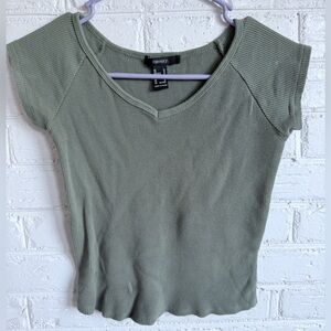 Forever 21 Ribbed Top in sage green‎